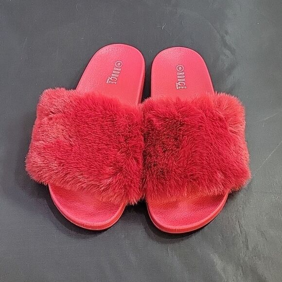 BRAND NEW ROUGE HELUIM FAUX FUR OPEN TOE WOMEN"S SANDAL - Picture 3 of 12